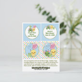 Pond Pals Duck Baby Shower Cupcake Topper Neutral Einladungspostkarte (Stehend Vorderseite)