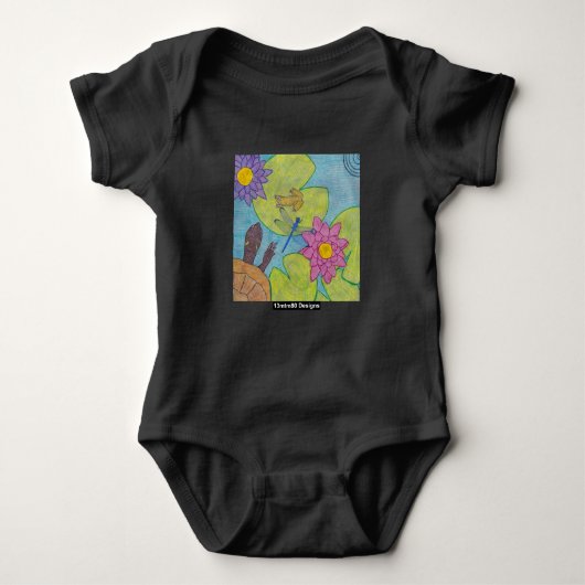 Pond Scene (vivid) - Baby Bodysuit Baby Strampler (Vorderseite)