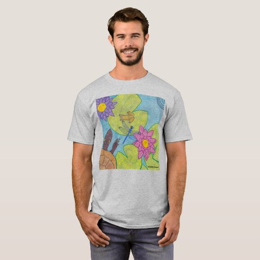 Pond Scene (vivid) - T - Shirt für Männer (Vorne ganz)