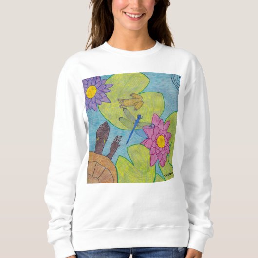 Pond Scene (weiß) - Women's Sweatshirt (Vorderseite)