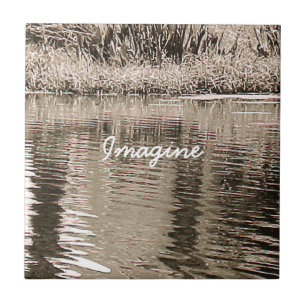 Pond Sepia Fotografie Tile Trivet Fliese