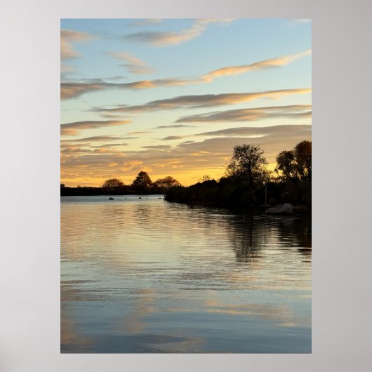 Pond Waterscape Sunset Photo Poster (Vorne)