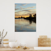 Pond Waterscape Sunset Photo Poster (Küche)