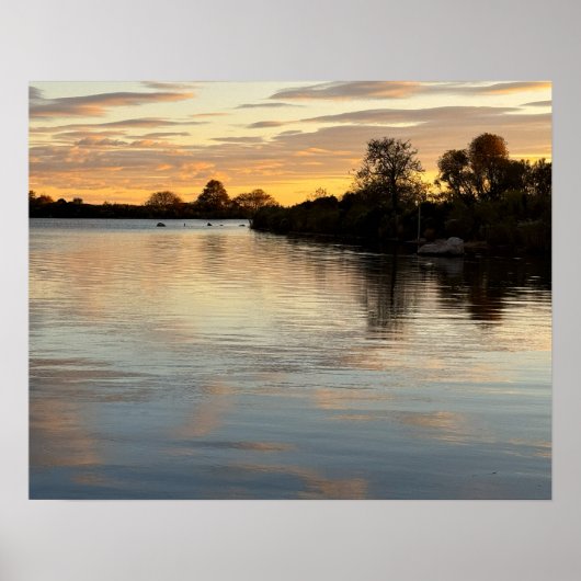 Pond Waterscape Sunset Photo Poster (Vorne)