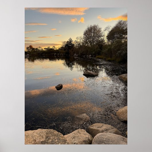 Pond Waterscape Sunset Photo Poster (Vorne)