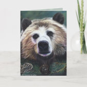 Pondering Bear Greeting Card Karte (Vorderseite)