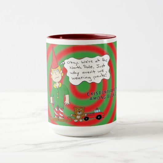 Pondering Elf Combo Tasse, 15 oz Tasse (Zentrum)