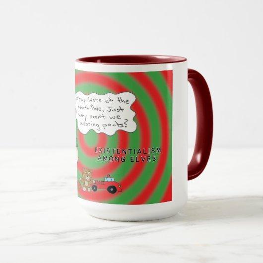Pondering Elf Combo Tasse, 15 oz Tasse (VorderseiteRechts)