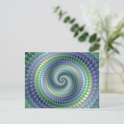 Pondering - Fraktal Postkarte (Stehend Vorderseite)