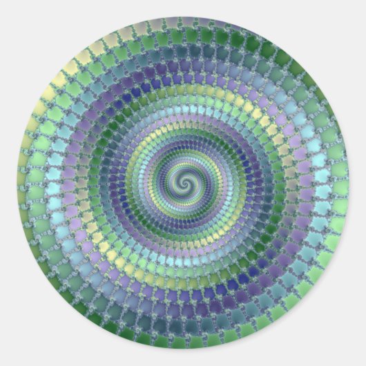Pondering - Fraktal Runder Aufkleber (Vorderseite)