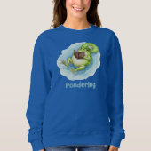 Pondering Frog Reading Book Sweatshirt (Vorderseite)