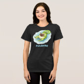 Pondering Frog Reading Book T-shirt Tri-Blend Shirt (Vorderseite voll)