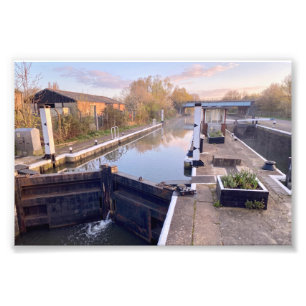 Ponders End Schleuse, River Lee Navigation, Enfiel Fotodruck