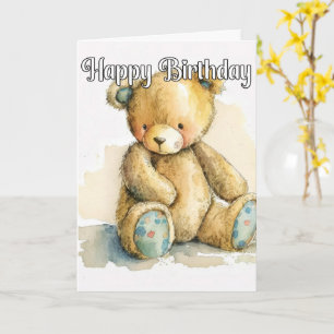 Ponding Little Teddy Bear Karte