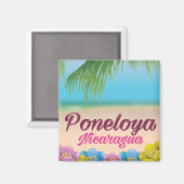 Poneloya nicaragua Strandproster Magnet (Vorderseite/Rückseite)