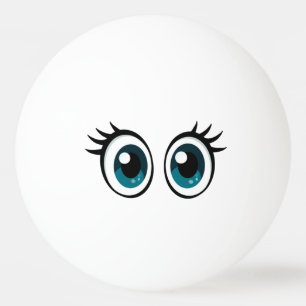 Pong Ball mit niedlichen weiblichen Augen mit Bind Tischtennisball