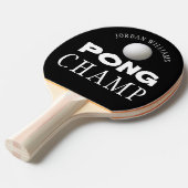 PONG CHAMP Personalisiert bearbeitbar Schwarz Tischtennis Schläger (Vorderseite)