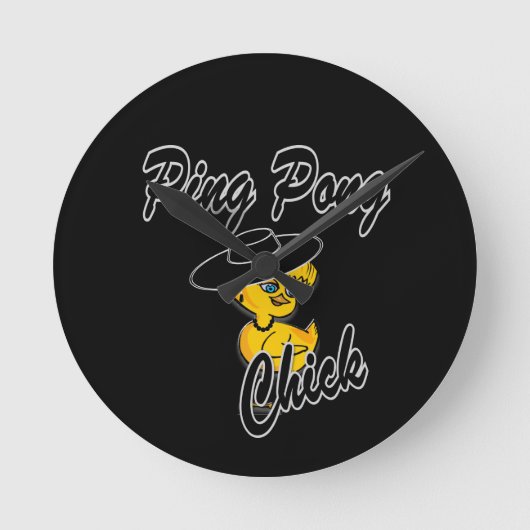Pong Chick #4 Runde Wanduhr (Vorderseite)