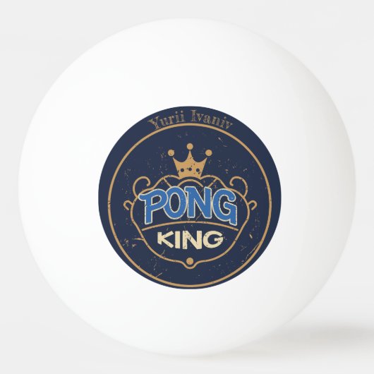Pong King Blue Tischtennisball (Vorderseite)