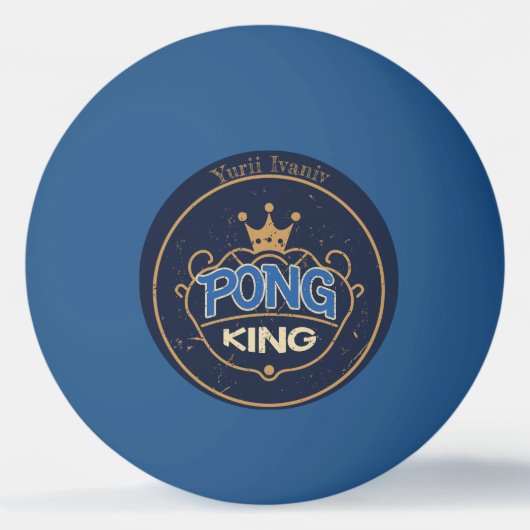 Pong King Blue Tischtennisball (Vorderseite)