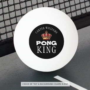 Pong King Crown Name Black oder Custom Tischtennisball