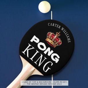 Pong King Crown Personalisiert Black oder Custom Tischtennis Schläger