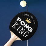 PONG KING Personalisiert bearbeitbares Schwarz Tischtennis Schläger<br><div class="desc">Crown the master of ping pong mit einem personalisierten PONG KING Paddel mit Ihrer Wahl der Hintergrundfarbe. FARBVERÄNDERUNG: Ändern Sie den Hintergrund,  indem Sie auf die Registerkarte WEITERE ANKUNFT klicken. Kontaktieren Sie den Designer über den Zazzle Chat oder makeitaboutyoustore@gmail.com ,  wenn Sie dieses Design modifizieren möchten.</div>