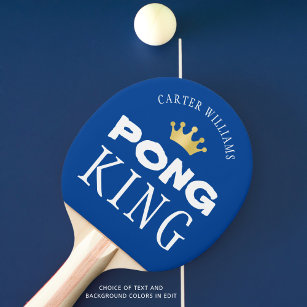 PONG KING Personalisiert bearbeitbares Schwarz Tischtennis Schläger