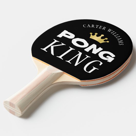 PONG KING Personalisiert bearbeitbares Schwarz Tischtennis Schläger (Vorderseite)