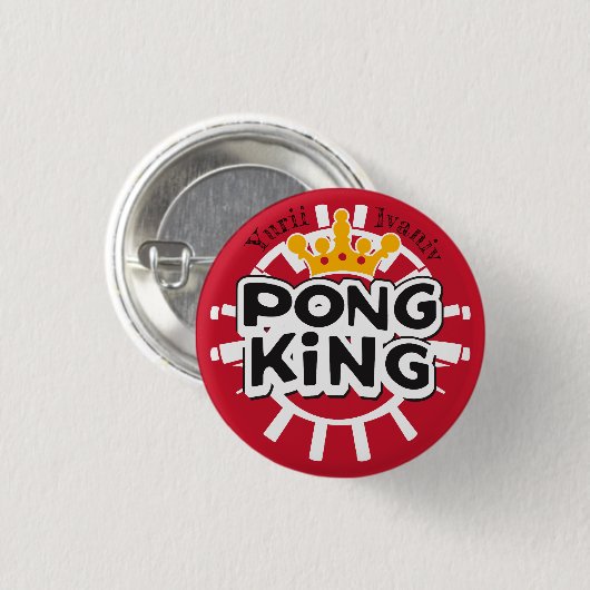 Pong King Red Button (Vorne & Hinten)