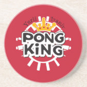 Pong King Red Getränkeuntersetzer (Vorne)