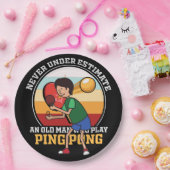 Pong nie Unter Schätzung alter Mann Ping Pong Pappteller (Party)