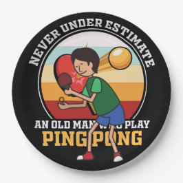 Pong nie Unter Schätzung alter Mann Ping Pong Pappteller