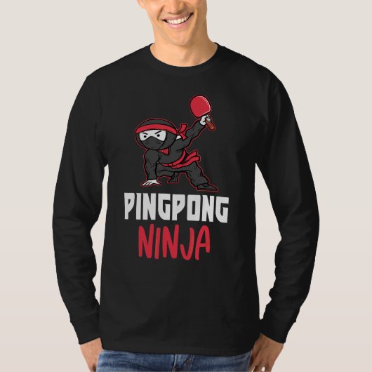 Pong Ninja Tischtennis Tischtennis Paddleball-Spie T-Shirt (Vorderseite)