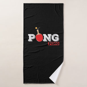 Pong Ping Spieler Tischtenniskelle mit Ball Badehandtuch