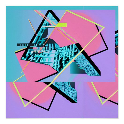 Pong Powered Memphis Pyramid Design Poster (Vorderseite)