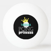 Pong Princess Aquamariner Personalisierter Name Tischtennisball (Vorderseite)