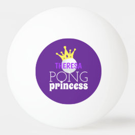 Pong Princess Lila Personalisierter Name Tischtennisball