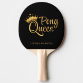 Pong Queen Black Gold Name Tischtennis Schläger (Vorderseite)