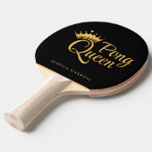 Pong Queen Black Gold Name Tischtennis Schläger (Vorderseite)