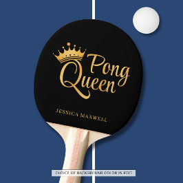 Pong Queen Black Gold Name Tischtennis Schläger