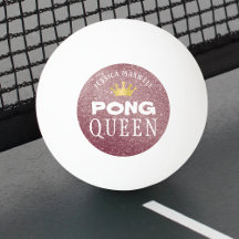 PONG QUEEN Rose Gold Glitzer Name