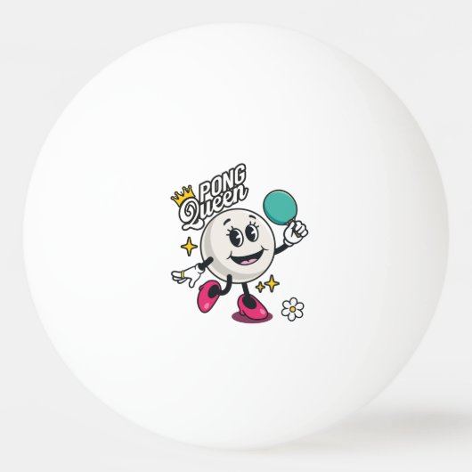 Pong Queen Tischtennisball (Vorderseite)