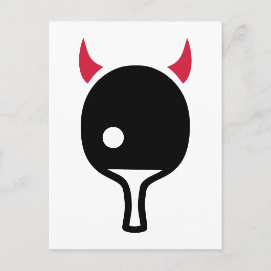 Pong Tischtennis Devil Postkarte (Vorderseite)