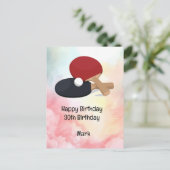 Pong Tischtennis Geburtstagkarte Postkarte (Stehend Vorderseite)