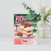 Pong Tischtennis Geburtstagkarte Postkarte (Stehend Vorderseite)