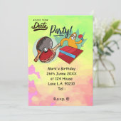 Pong Tischtennis-Party lustig Einladung (Stehend Vorderseite)