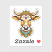 Pongal dekorierte Kuh Aufkleber (Blatt)