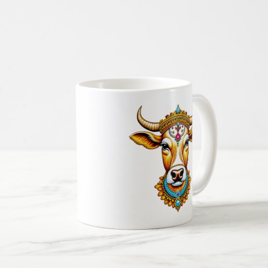Pongal dekorierte Kuh Kaffeetasse (VorderseiteRechts)