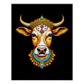 Pongal dekorierte Kuh Poster (Vorderseite)